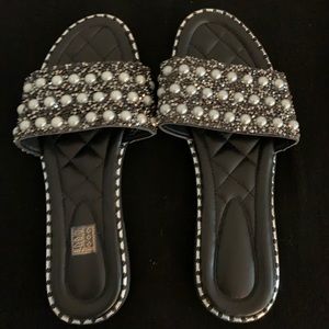 Black beaded shoes